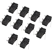 HALJIA 10pcs 5 A 250 V Micro interruptor larga recta Bisagra Palanca 3 pines 3 Terminales momentáneo Límite Interruptor…